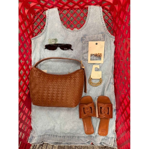 Deidra Slide Sandals - A New Day™ Cognac 9.5: Memory Foam, Open Toe, Slip On - Picture 5 of 8